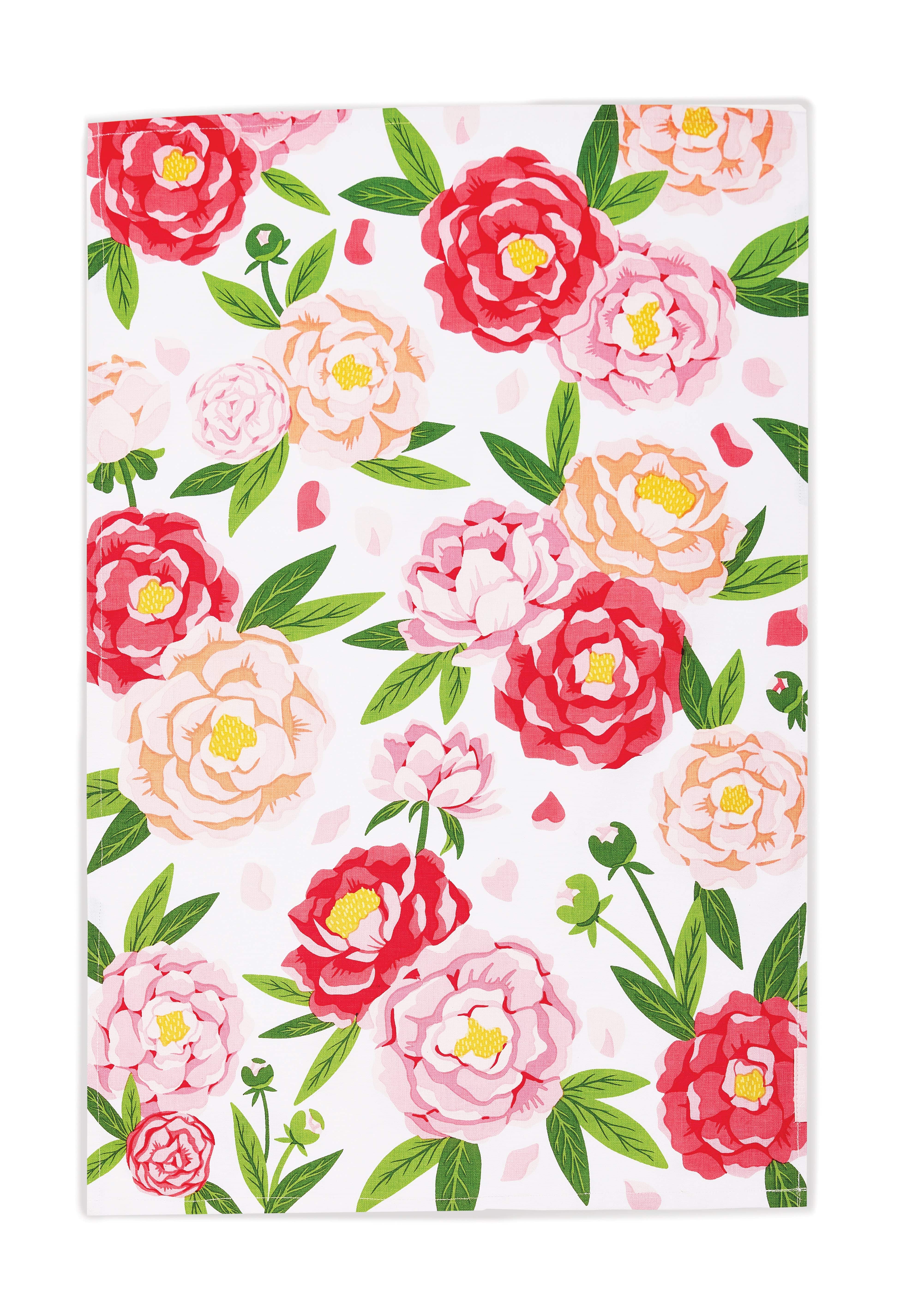 Stonewall Kitchen Peonies Tea Towel - Olive Oil Etcetera