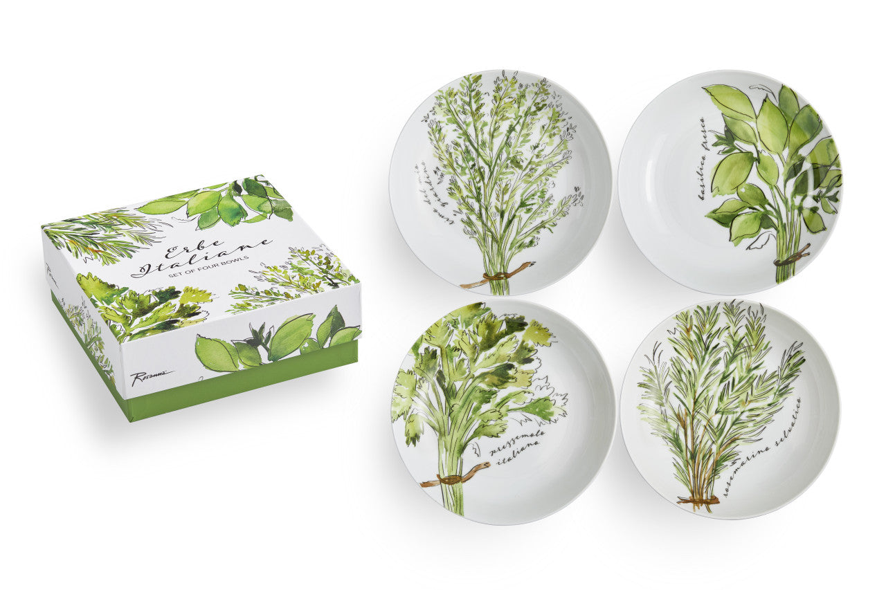 Rosanna Erbe Italiane Set of 4 Pasta/Serving Bowls - 8.25 inch - Olive Oil Etcetera