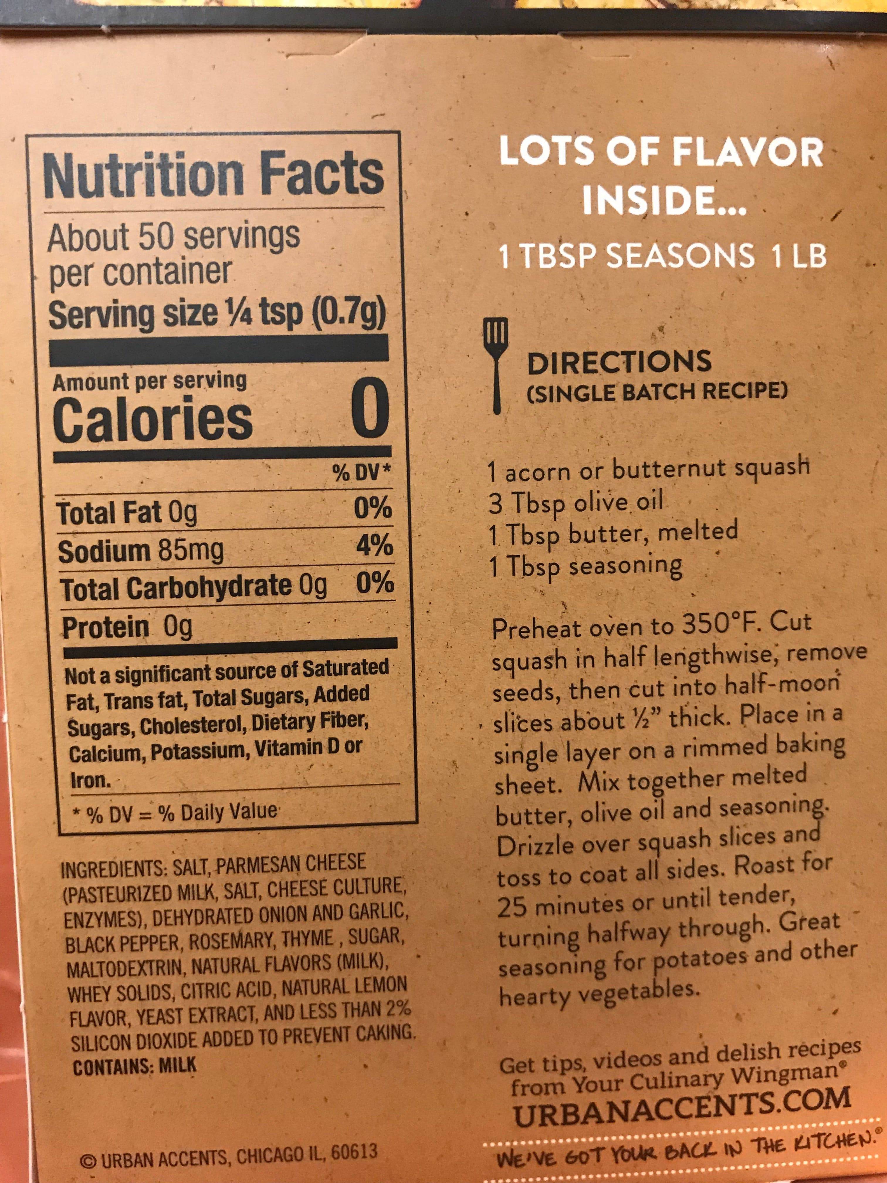 Urban Accents Parmesan Mediterranean Veggie Roaster Seasoning Blend - Olive Oil Etcetera