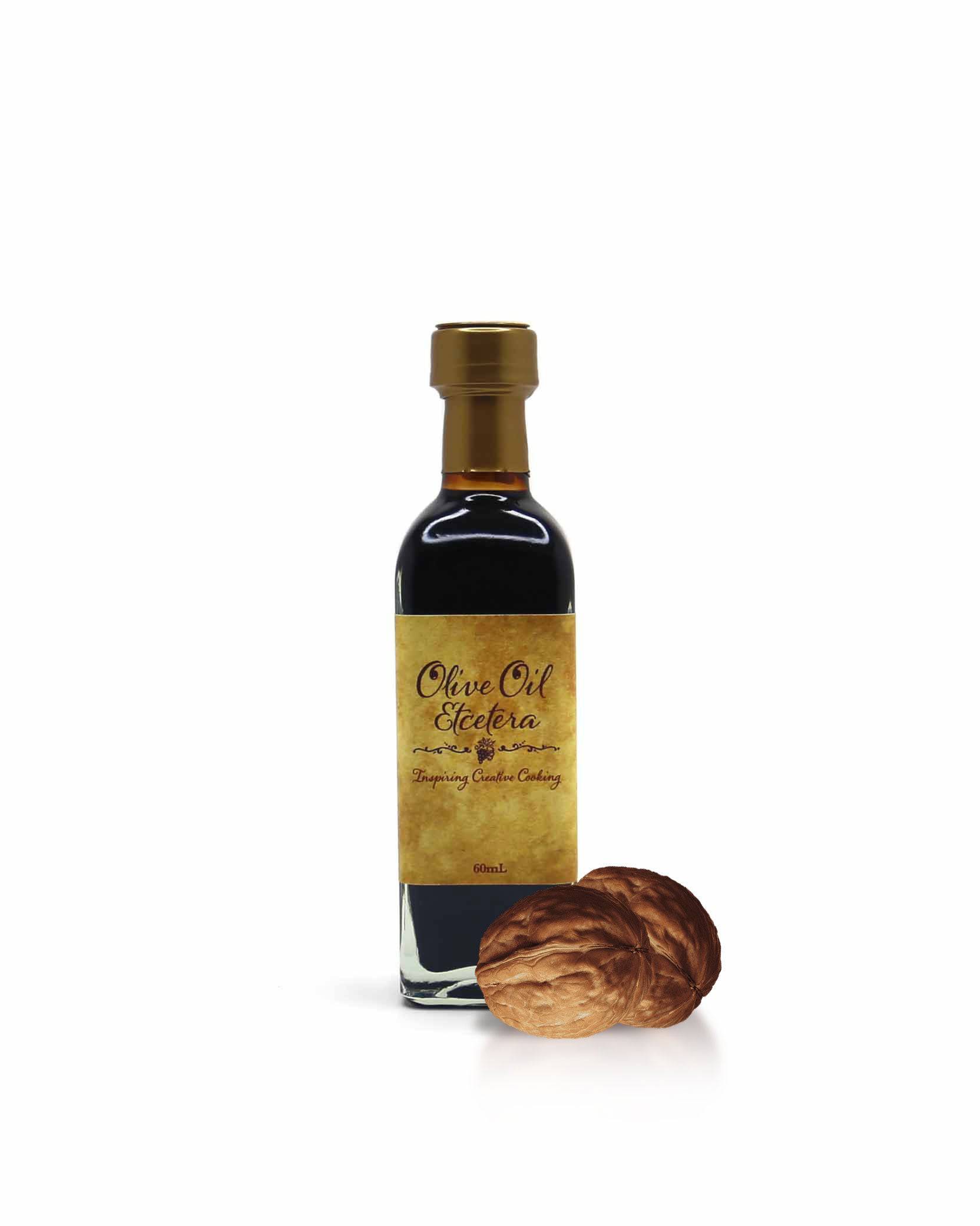 60 ml bottle of black walnut balsamic vinegar available at Olive Oil Etcetera in Bucks County