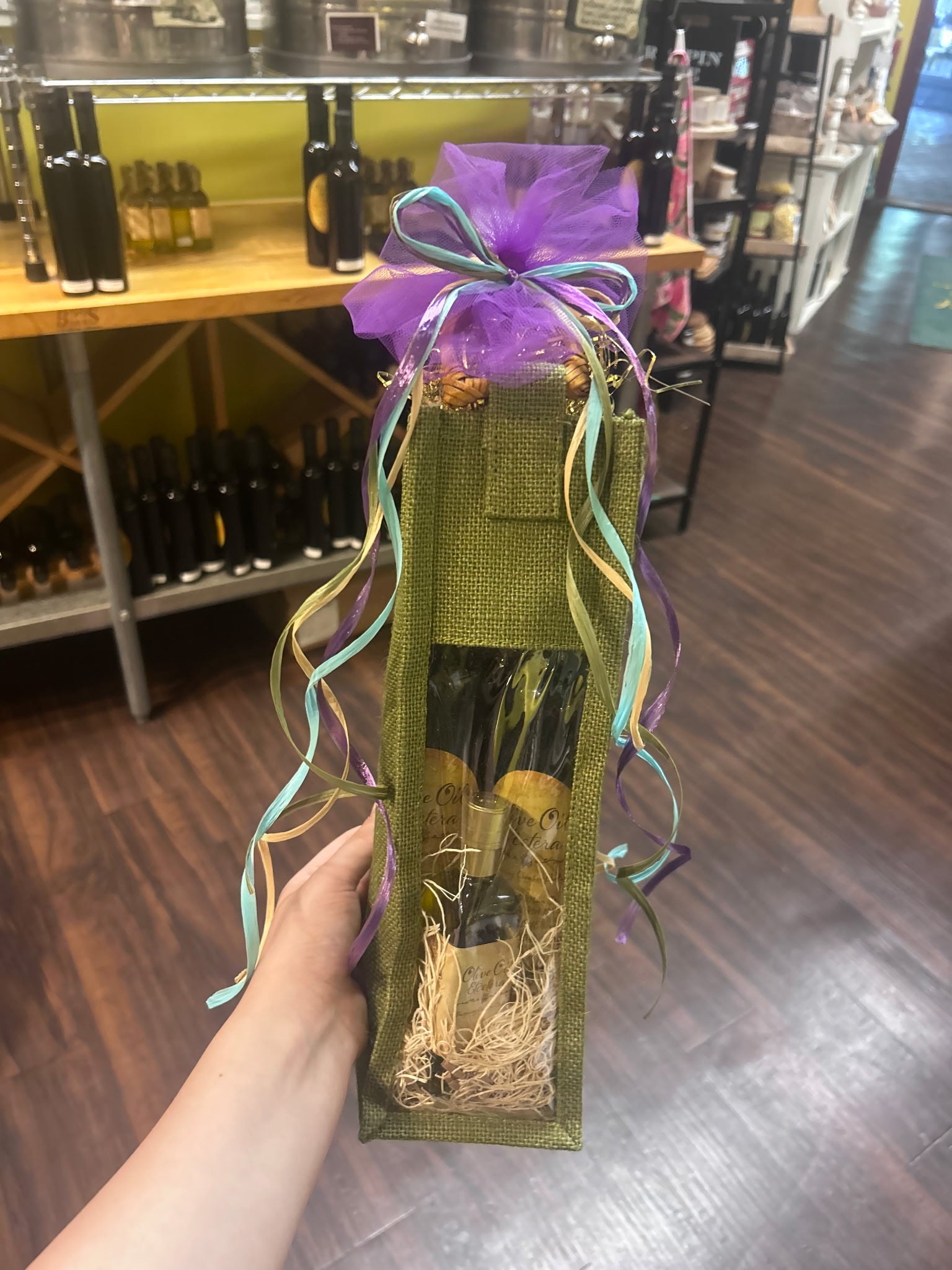 2 Bottle Burlap Bag - Olive Oil Etcetera 