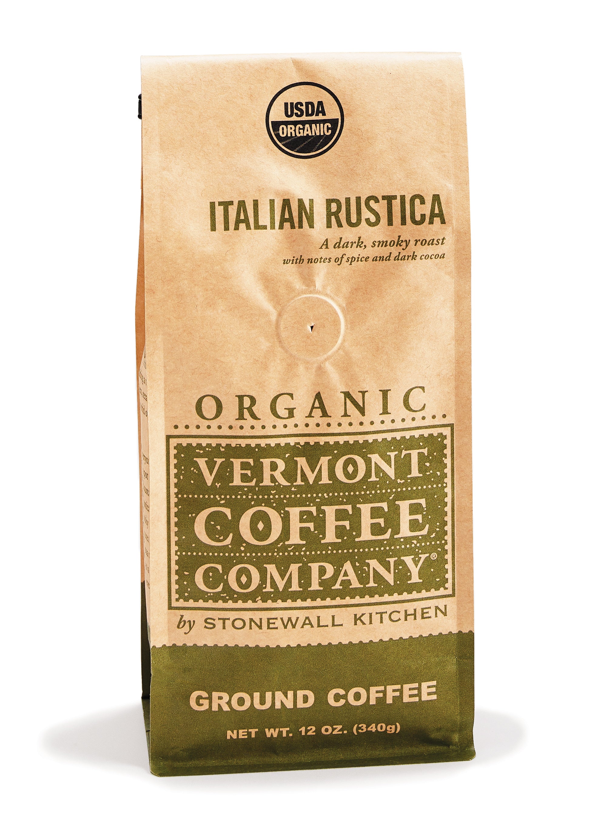 Vermont Coffee by Stonewall Kitchen 12oz Italian Rustica Roast Ground Coffee at Olive Oil Etcetera
