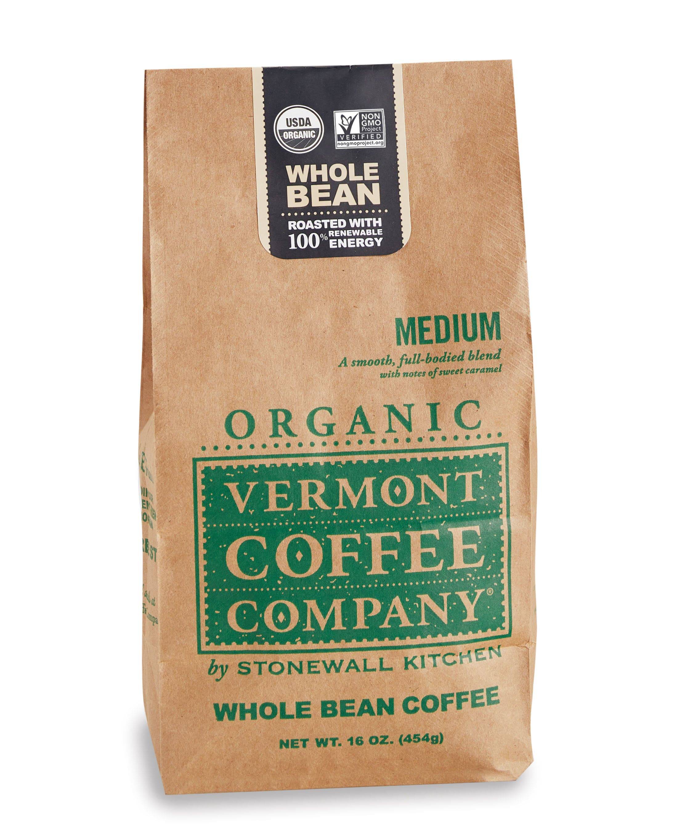 Whole Bean Medium Roast Vermont Coffee Company available at Olive Oil Etcetera 