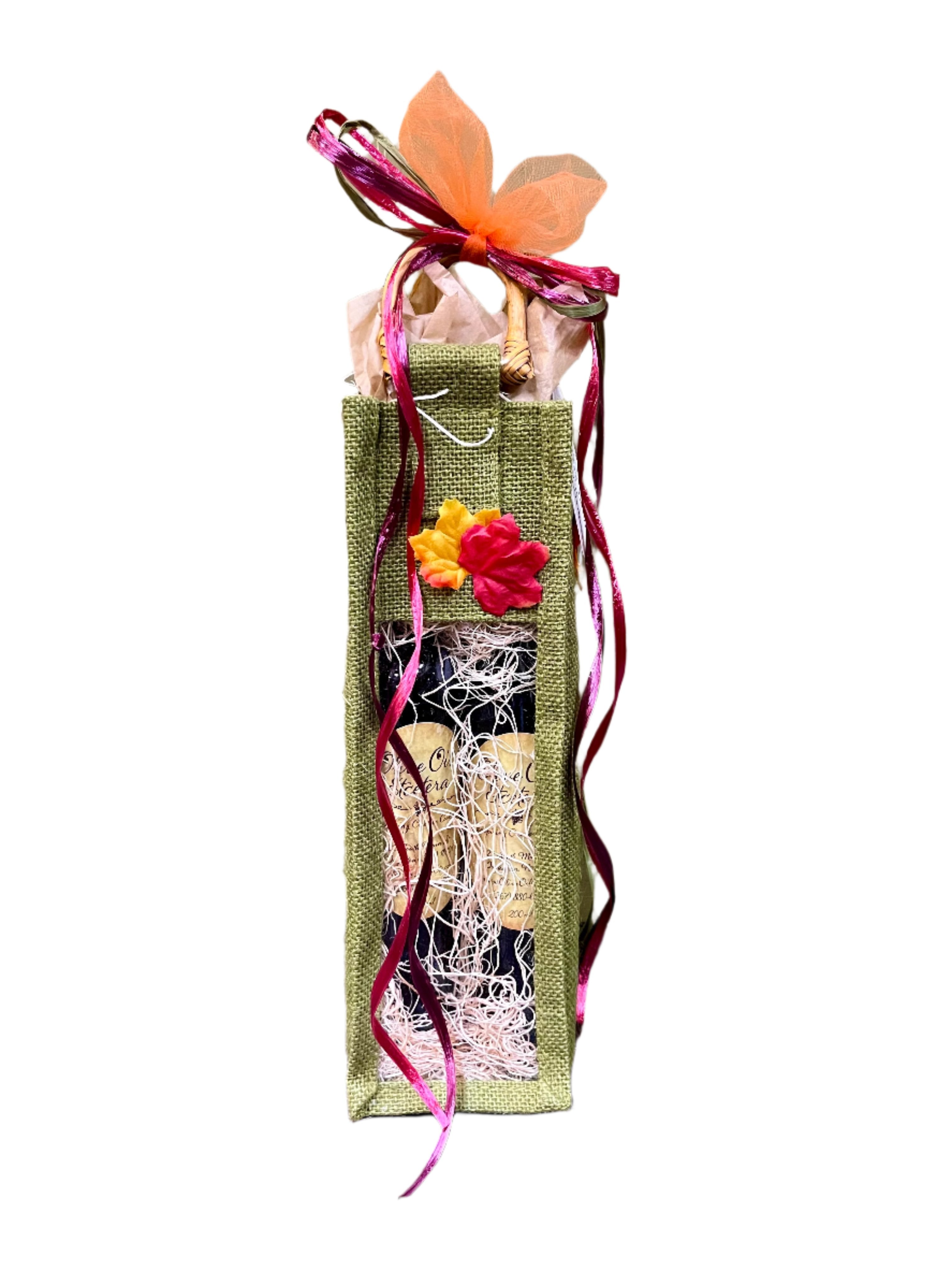 Fall Themed Burlap Bag Gift Set- 200mL - Olive Oil Etcetera 