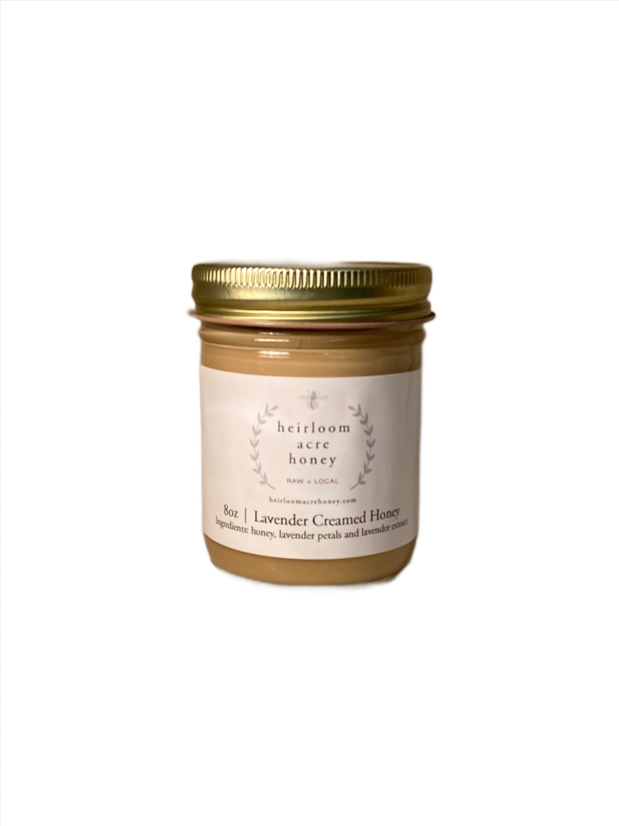 Heirloom Acres Lvender creamed Honey available at Olive Oil Etcetera in Doylestown PA 