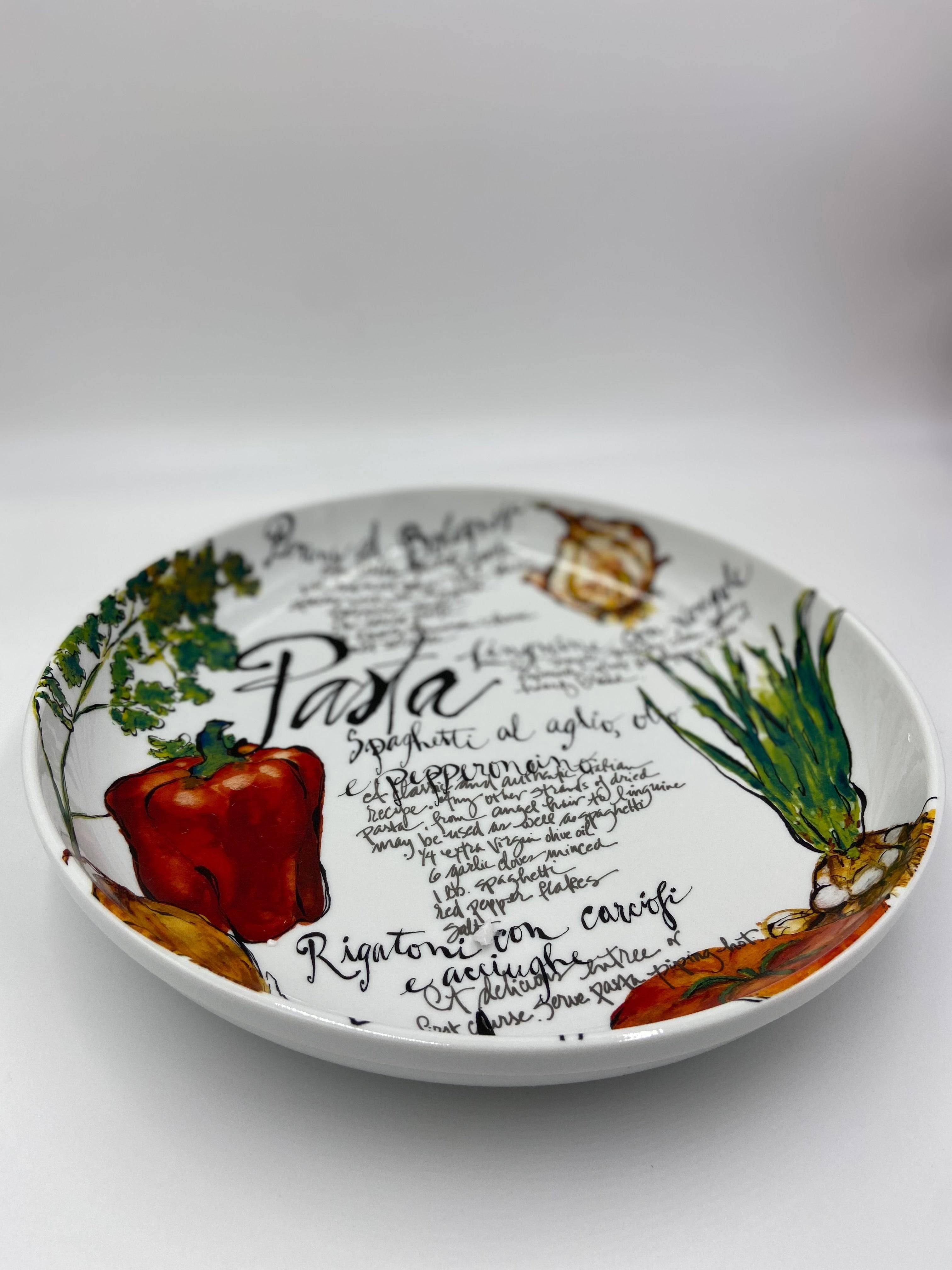 Rosanna Pasta/Serving Bowl - Red Pasta Design (13 inch) - Olive Oil Etcetera 