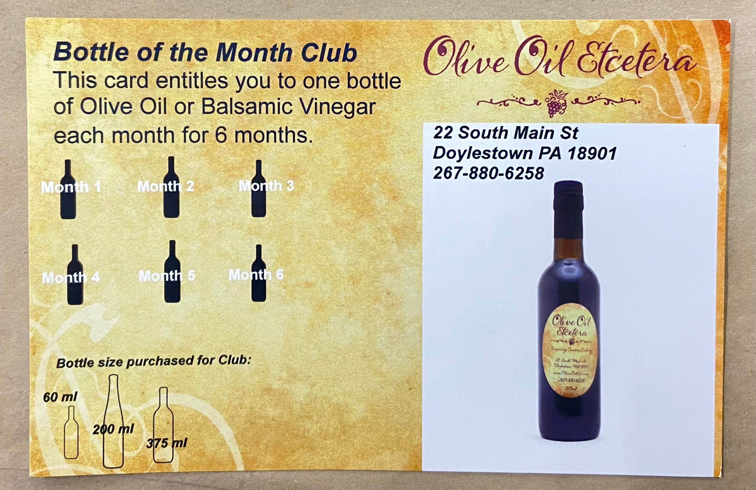 Bottle of the Month Club - Olive Oil Etcetera 