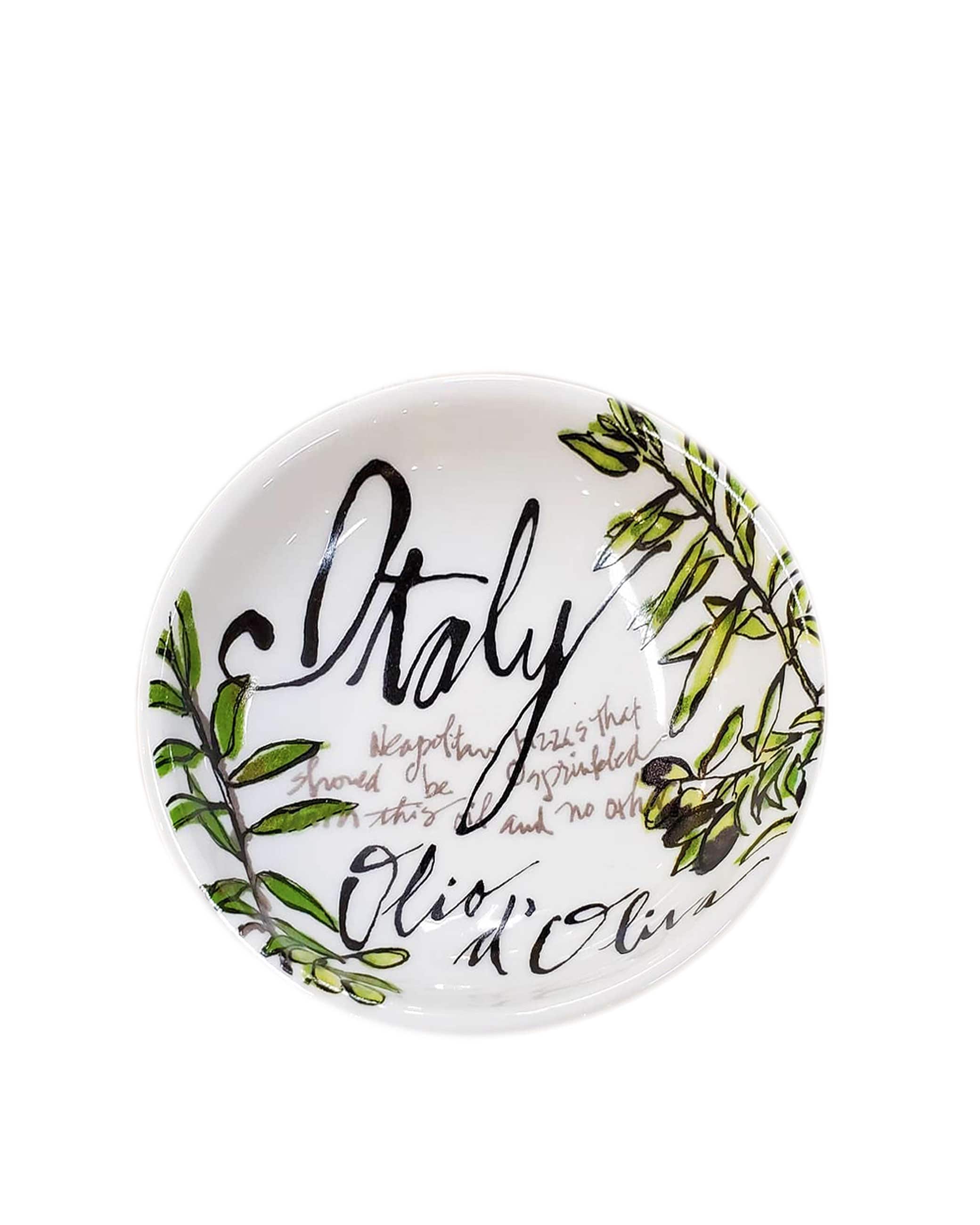 Rosanna Imports Dipping Dishes - Set of 4 (Green Olive Oil Design) - Olive Oil Etcetera 