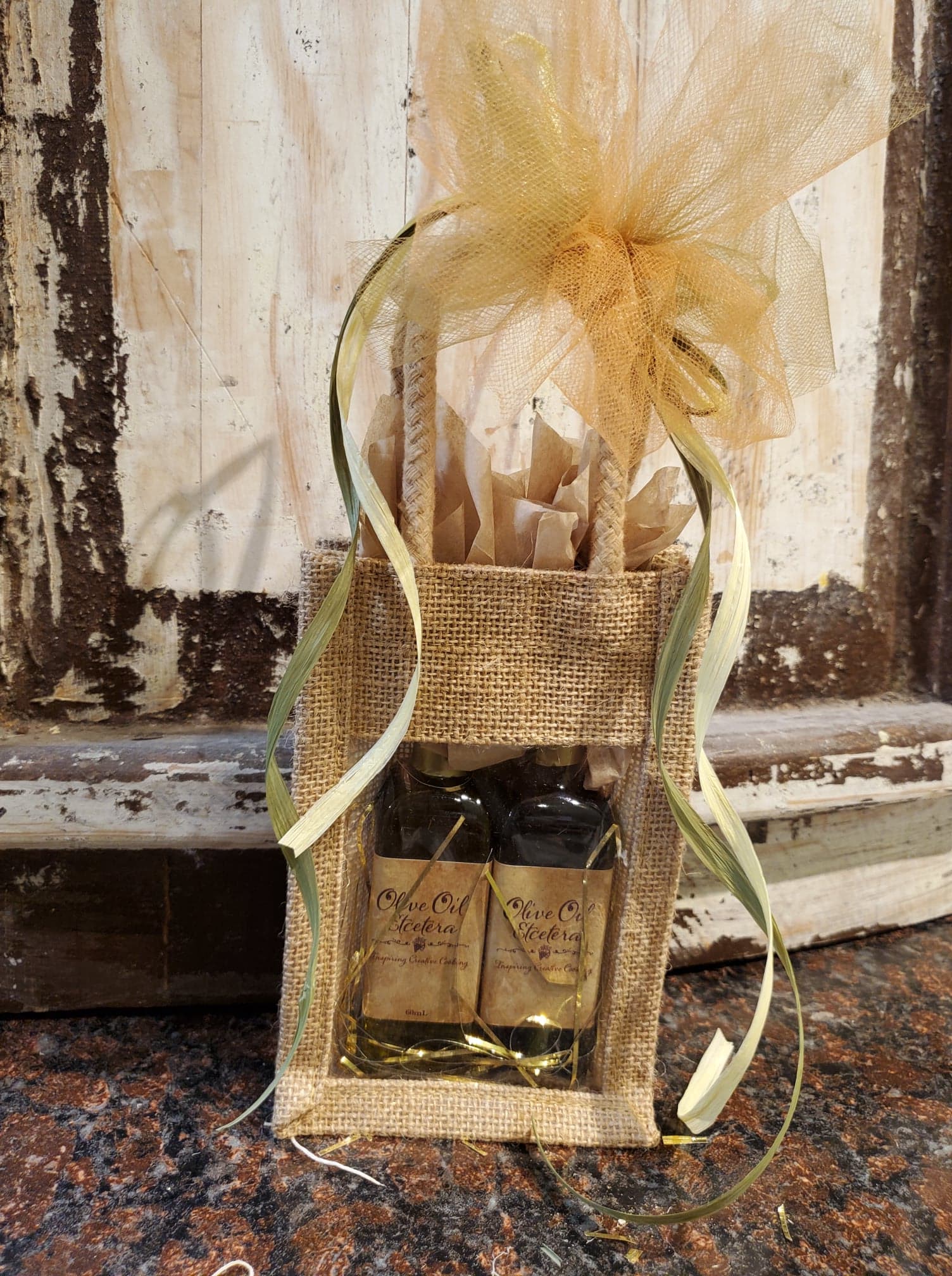 Burlap Sample bottle set - Olive Oil Etcetera 
