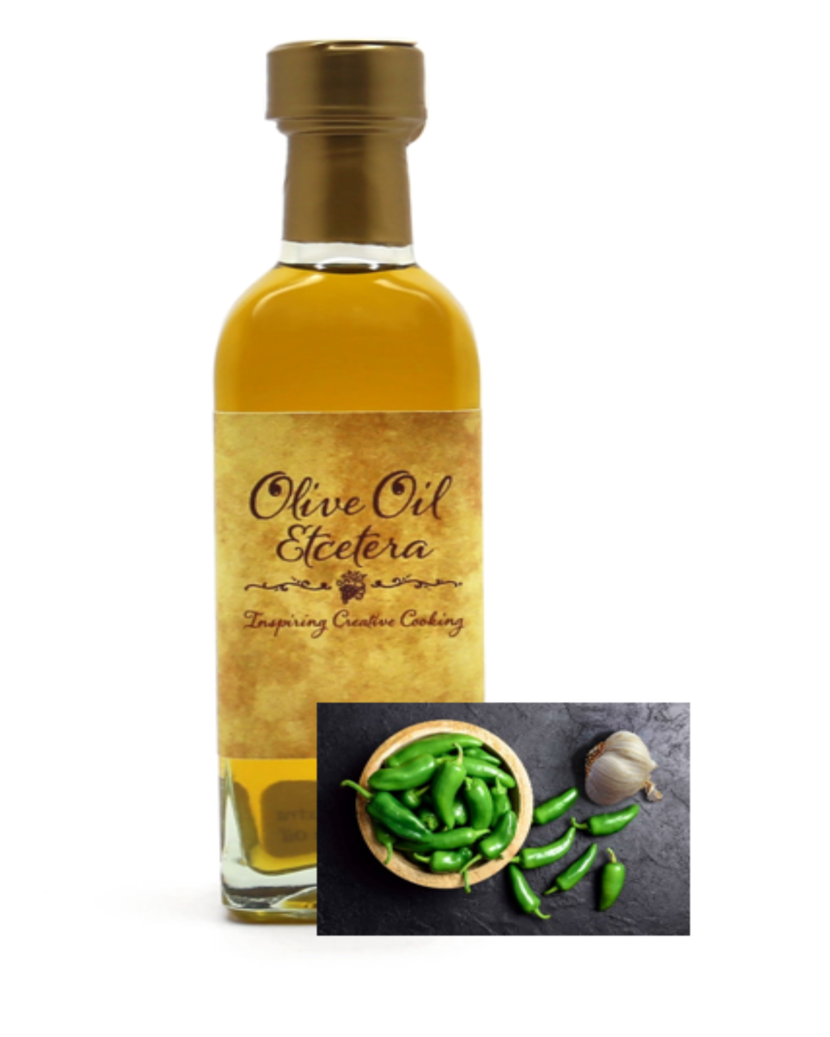 Jalapeno Garlic olive oil in a 60 ml bottle 